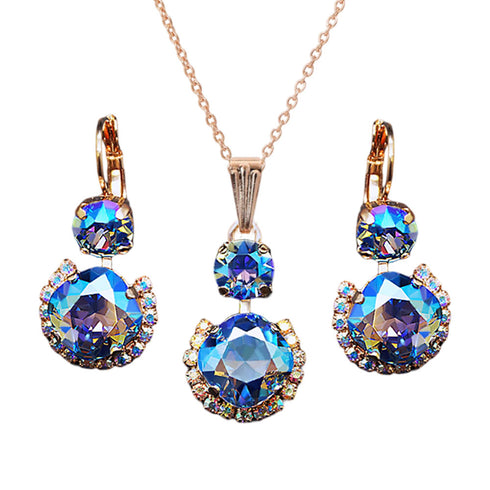 Komplektas "Klaris VI (Šviesiai safyro blizgesys)" su Swarovski™ kristalais